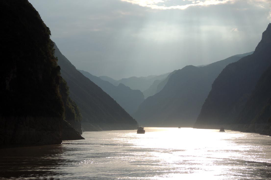 Atardecer en rio Yangtsé