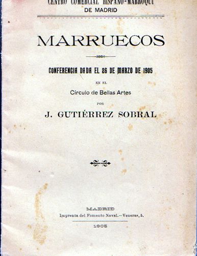 Marruecos. Conferencia. Centro Comercial Hispano-Marroquí.1905