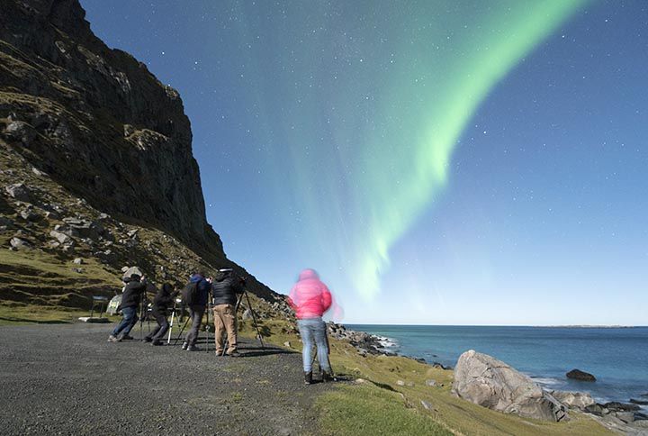 Fiordos blancos y auroras boreales en Noruega