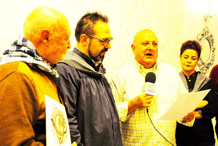 Pepe Ruiz, Pedro del San, Joaquín Ruibérriz de Torres y Rosa Gallego, durante el nombramiento como Ambassador del Club Gourmand. de Pedro del San