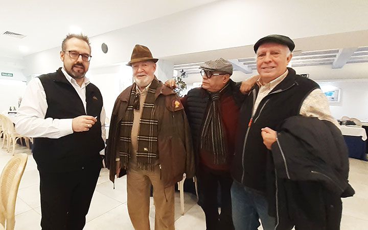 De izq. a dcha., Pedro del San, Pepe Ruiz, Quino Moreno y José Luis Manso de Tele Sur Madrid