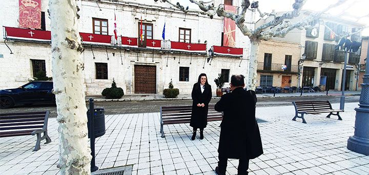 La Alcaldesa de Nava, durante su entrevista