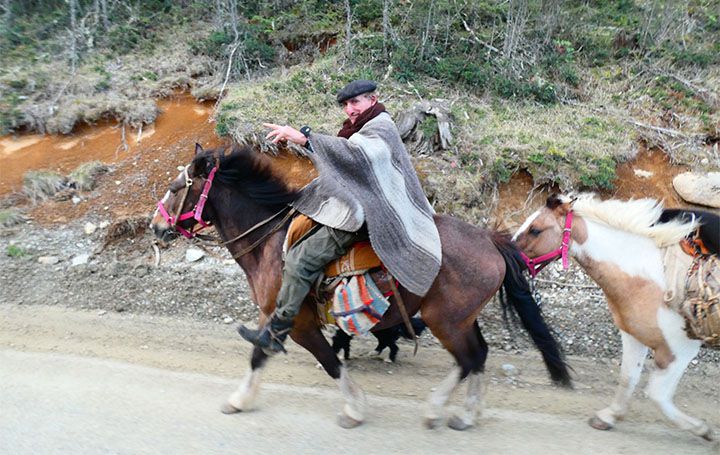 Gaucho en la región de Aysén