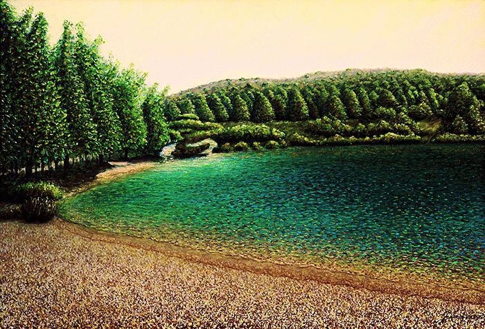 Laguna La Salvadora. Ruidera. 2022-2023. 130 X 88 cms. Óleo-lienzo