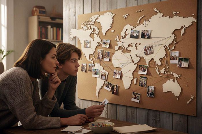Los mapas familiares relacionan desplazamientos, lugares de origen y nuevas etapas