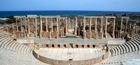 Teatro romano de Leptys Magna en Trípoli, Libia.