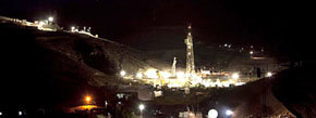 Mina San José, por la noche...
