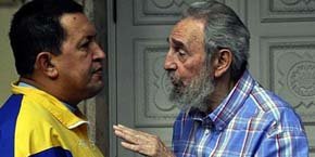 Chávez  y Fidel Castro en su encuentro del pasado día 10 de noviembre