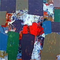 Hanoos expone una vuelta de tuerca en la pintura abstracta con siluetas figurativas