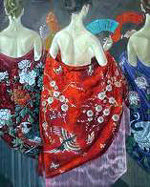Mantones de Manila y bordados en los cuadros de Mercedes Ballesteros