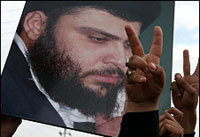 Moqtada al-Sadr fue recibido por una multitud de simpatizantes.

