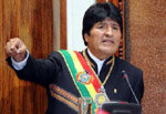 Evo Morales, mientras ofrece su informe de gestión ante la Asamblea Legislativa.

