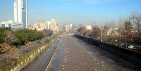 Río Mapocho, en Santiago de Chile