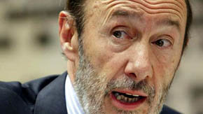 El vicepresidente del Gobierno y ministro de Interior, Alfredo Pérez Rubalcaba