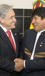 Piñera (d) y Morales