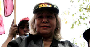 La dirigente radical Lina Ron, conocida como la comandante Lina 
