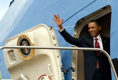 Obama se despide desde el Air Force One, hoy en Santiago de Chile