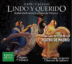 El próximo 22 de mayo, actúa en el Teatro de Madrid, del Ballet Folklórico Colores de México   