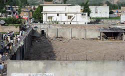 Vista parcial d e la residencia de Osama Bin Laden