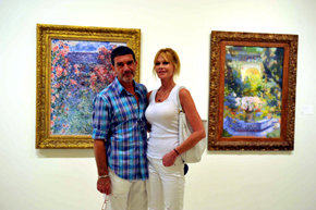 Antonio Banderas y su esposa Melanie Griffith han visitado hoy el Museo Carmen Thyssen