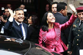 El presidente electo de Perú, Ollanta Humala, y su esposa, Nadine Heredia