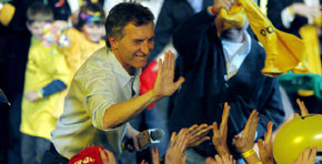 El alcalde de Buenos Aires, Mauricio Macri celebra su reelección este domingo 31 de julio 

