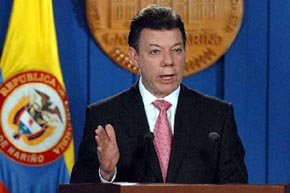 El presidente de Colombia,  Juan Manuel Santos