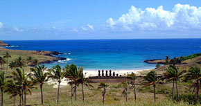 La maravillosa playa de Anakena...