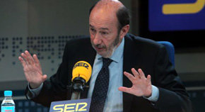 El candidato socialista, Alfredo Pérez Rubalcaba

