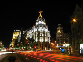 Madrid, nocturno.  La incomparable belleza de la capital de España