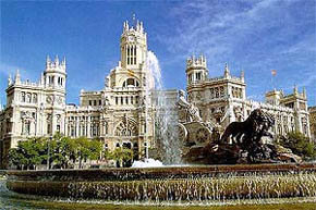 Plaza de Cibeles, en Madrid...