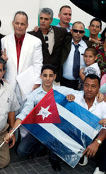 Imagen de archivo que recoge la llegada de algunos excarcelados cubanos a España