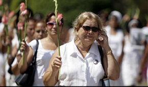 Lauran Pollán en una  manifestación (imagen de archivo)