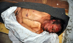 El cadáver de Gadafi, fue exhibido durante cinco días 

