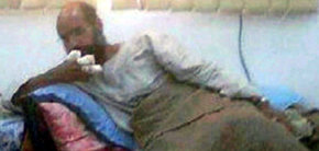Imagen de Saif al Islam, hijo de Muamar al Gadafi difundida por la TV británica