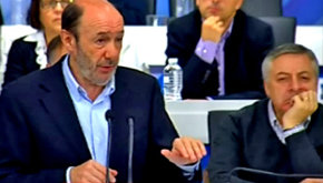 Rubalcaba y Blanco en el comité Federal del PSOE este sábado...