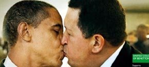 Hugo Chávez bromea sobre su 'beso' con Obama y dice premiaría a creativo de Benetton