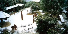 Juan Moral, Esculturas de acero en la nieve de la sierra madrileña