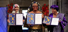 Ellen Johnson Sirleaf, Leymah Gbowee y Tawakkol Karman
