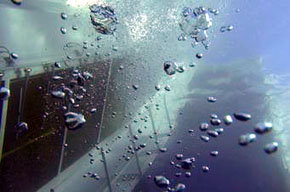 Imagen submarina de la nave hundida