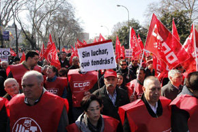 Los sindicatos examinan este 11-M su poder de convocatoria de cara a la huelga general
