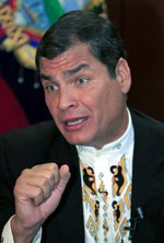Rafael Correa presidente de Ecuador, estuvo en Madrid