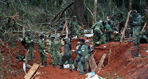 Un campaamento abandonado por las FARC