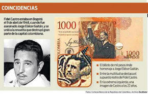 Circula en Colombia un billete con la imagen de Fidel Castro