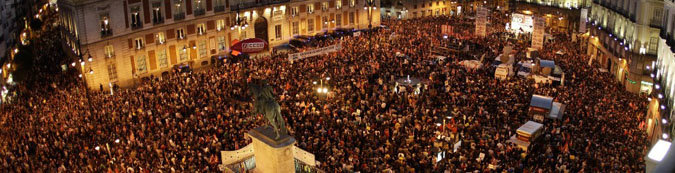 La Puerta del Sol, final del recorrido de los huelguistas en Madrid