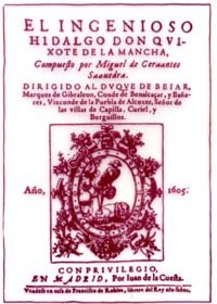 Portada facsímile de la primera edición del Quijote, de 1605