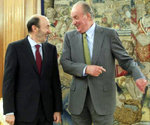 Alfredo Pérez Rubalcaba y el Rey Don Juan Carlos en imagen de archivo