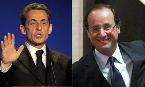 Nicolas Sarkozy (i) y François Hollande