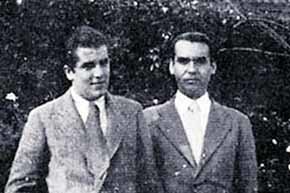 Foto de archivo del poeta, a la derecha, con su 'último amor'. | Fundación García Lorca