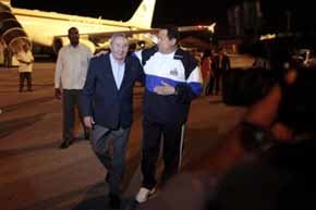 Hugo Chávez, el pasado 1 de mayo, a su llegada a La Habana.